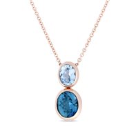 Collana Fiore Roberta srl Donna Pop in Oro rosa Topazio blu FC4511R5756